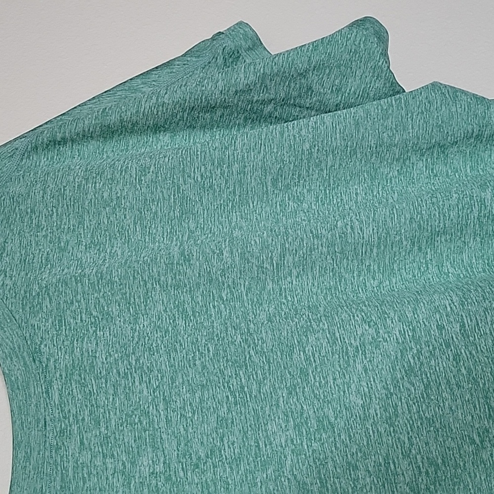 Nike Dri-Fit Marled Green Logo Front Loosefit Shortsleeve Scoopneck Tee Shirt - Picture 8 of 8